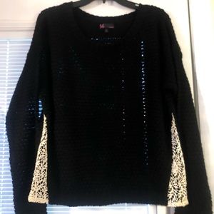Sweater with lace detail